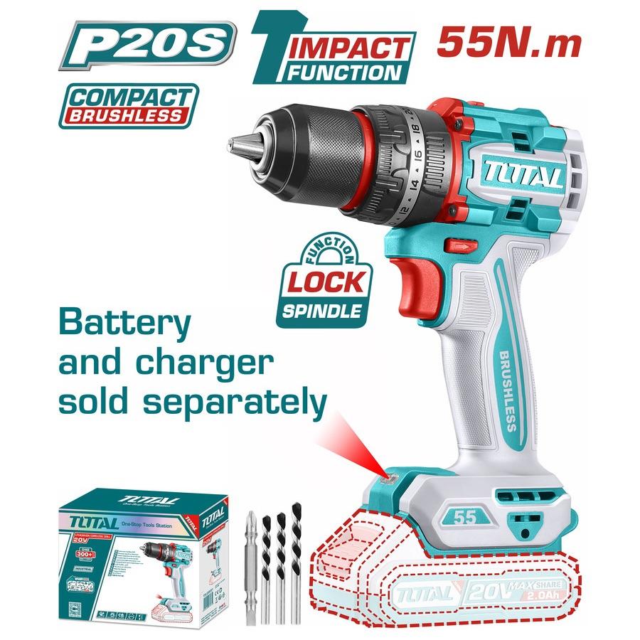 Litium-ion Impact Drill 20V 2.0Ah 55N.m