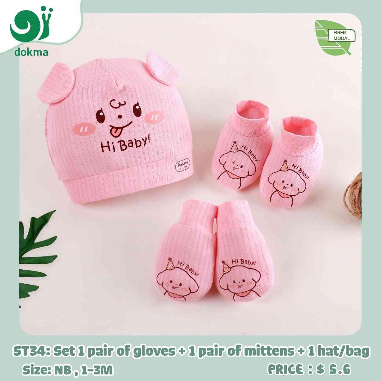 ST34 ឈុតមួក ស្រោមដៃ ស្រោមជើង